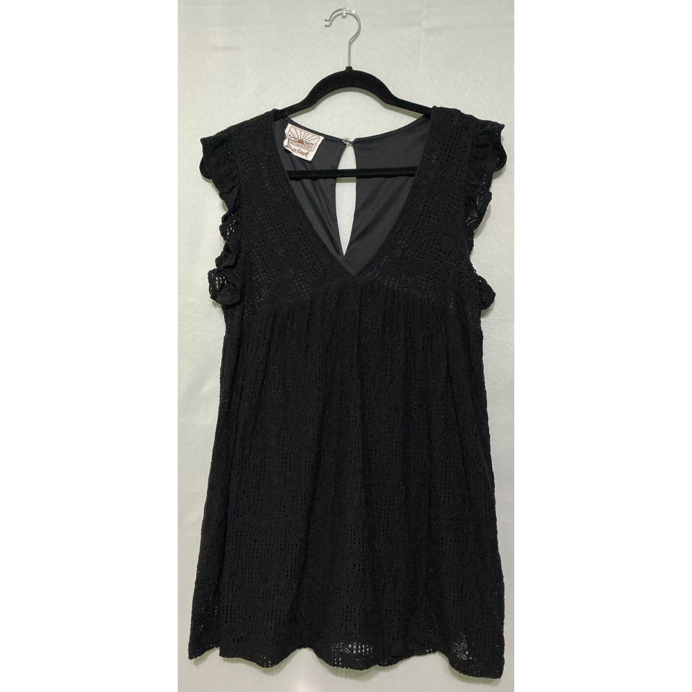 Judith March x Dede Raad Black Lace Boho Festival Romper Medium